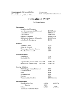 Preisliste 2017