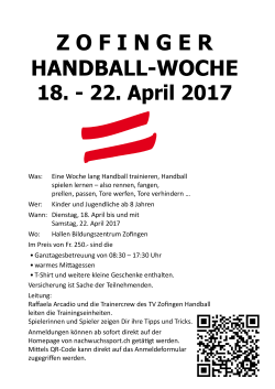 Was: Eine Woche lang Handball trainieren, Handball spielen lernen