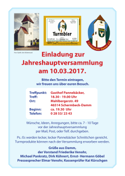 Einladung JHV - Turmverein Damm