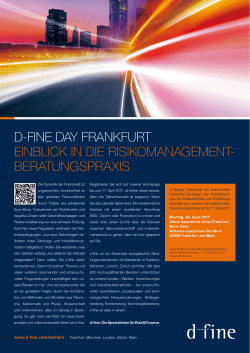 d-fine day frankfurt einblick in die risikomanagement - d