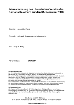 Jahresrechnung des Historischen Vereins des - E