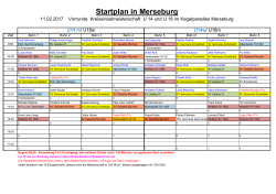 Startplan in Merseburg - Kegeln