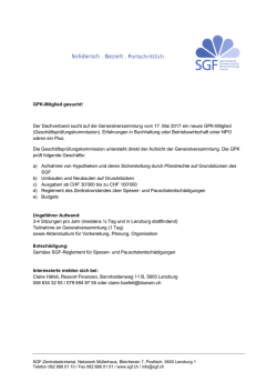 GPK-Mitglied gesucht!