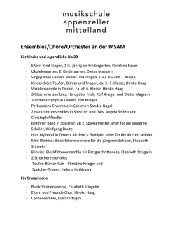 Ensembles/Chöre/Orchester an der MSAM
