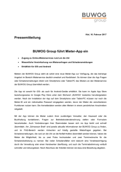 Pressemitteilung BUWOG Group führt Mieter-App ein