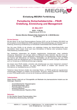 Periodische Sicherheitsberichte – PSUR Erstellung