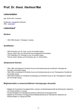 Prof. Dr. theol. Hartmut Mai