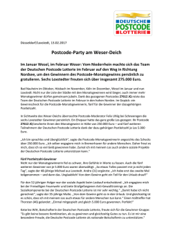 Postcode-Party am Weser-Deich