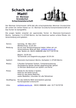 Ausschreibung Wormser - Wormser Schachverein von 1878 eV
