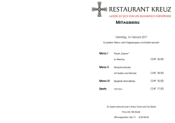 14. Februar - Restaurant Kreuz Buttisholz