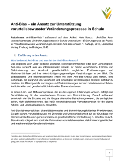 Anti-Bias – ein Ansatz zur Unterstützung - Vielfalt