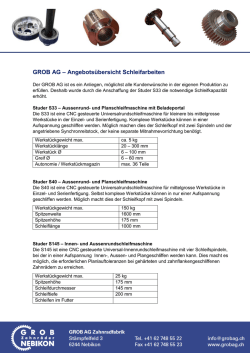 GROB AG &ndash; Angebots&uuml;bersicht Schleifarbeiten