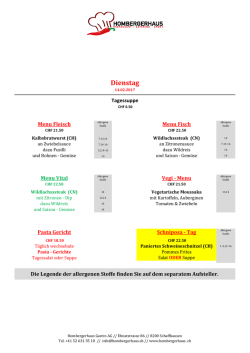 Dienstag - Hombergerhaus