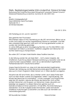 Ein Schreiben von Roland Sch&uuml;ler an die Maritim
