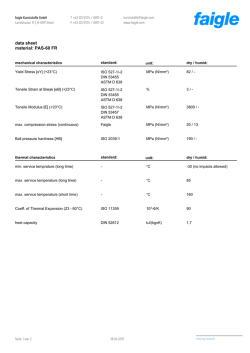 material: PAS-60 FR data sheet