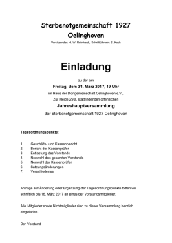 Jahreshauptversammlung - Dorfgemeinschaft Oelinghoven