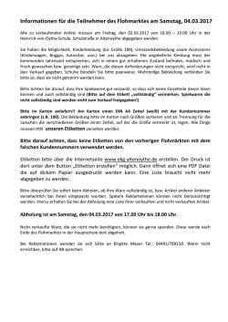 Information zum Ablauf