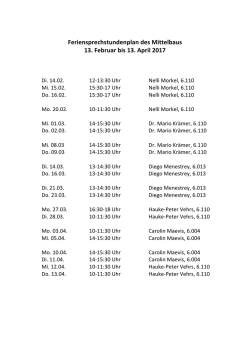 Feriensprechstundenplan Frühling 2017