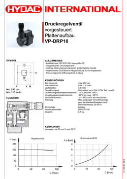 Druckregelventil vorgesteuert Plattenaufbau VP-DRP10