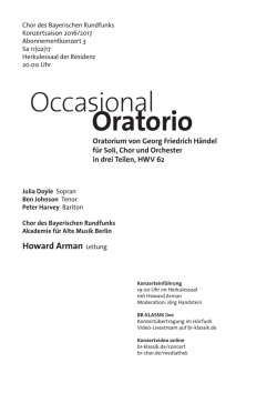 Occasional Oratorio - BR