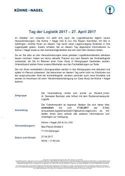 Tag der Logistik Stuttgart, 27.04.2017 - Kühne + Nagel