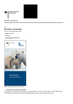 Bundesfinanzministerium - Broschüre: Artenschutz