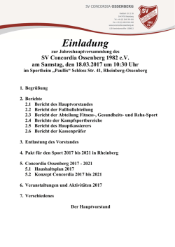 Einladung - SV Concordia Ossenberg