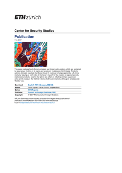 Publication - Center for Security Studies