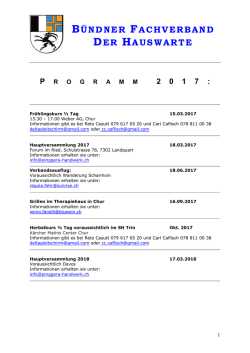 Jahresprogramm 2017 - B&uuml;ndner Fachverband der Hauswarte