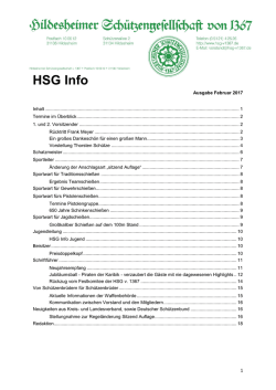 HSG Info - Hildesheimer Sch&uuml;tzengesellschaft von 1367