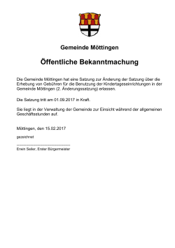 Bekanntmachung - Gemeinde Möttingen
