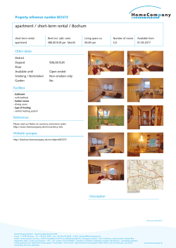apartment / short-term rental / Bochum