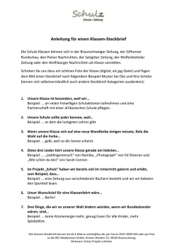 Anleitung Klassensteckbrief
