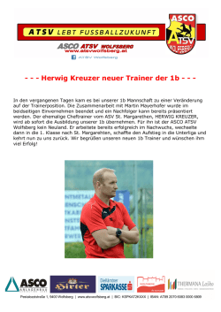Herwig Kreuzer neuer Trainer der 1b