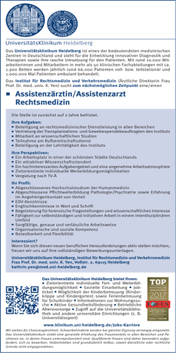 Assistenzärztin/Assistenzarzt Rechtsmedizin