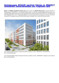 Hotelgruppe NOVUM pachtet Fl&auml;che in - Rohmert