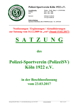 Satzung - PSV K&ouml;ln