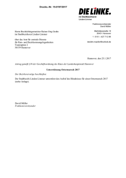 Hannover, den 25.1.2017 Antrag gem&auml;&szlig; &sect;10 der