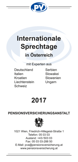 Internationale Sprechtage in &Ouml;sterreich