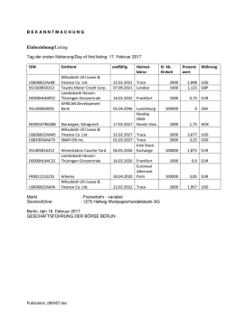 Einbeziehung/Listing