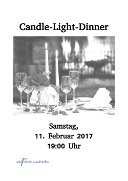 Candlelight Dinner 11.2.2016 um 19 Uhr