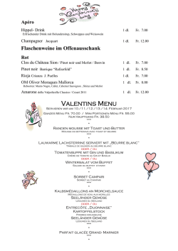 Valentins Menu - Hotel Hippel Krone