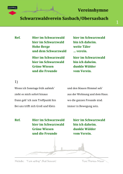 Vereinshymne Text - Schwarzwaldverein Sasbach