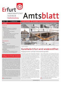 Amtsblatt Nr. 3 vom 17.02.2017 der Landeshauptstadt Erfurt