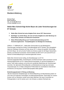 Stefan Marc Schmid folgt Achim Bauer als Leiter