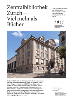 Zentralbibliothek Zürich – viel mehr als Bücher