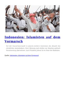 Indonesien: Islamisten auf dem Vormarsch
