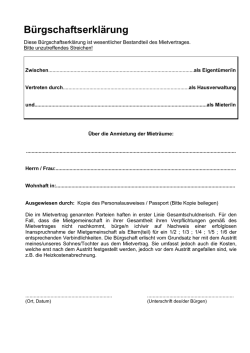 Bürgschaftserklärung - Immopoint