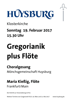 Gregorianik plus Fl&ouml;te