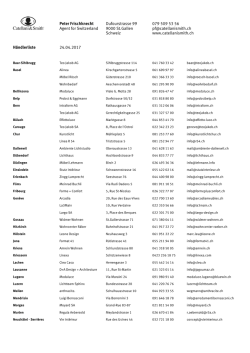 H&auml;ndlerliste als PDF - Peter Frischknecht Agent for Switzerland